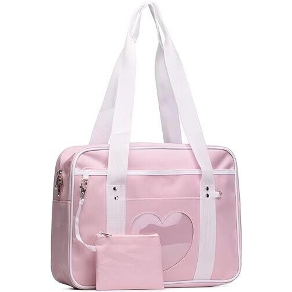 Pastel Ita Bag Heart Japanese Kawaii Large Anime Pins Tote Purse Pink White